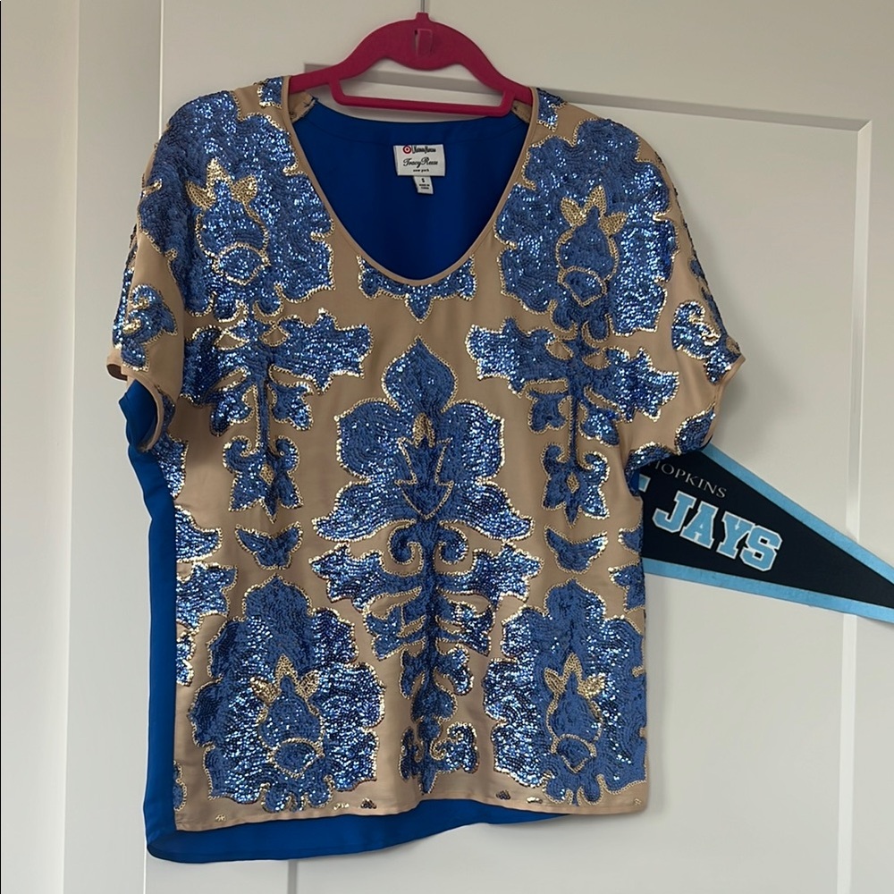 Tracy Reese sequin blouse small